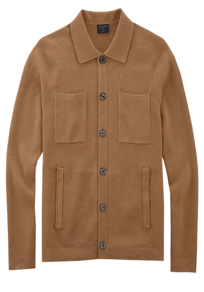 Produktbild für 'OLYMP Casual Strickjacke Langarm Brusttasche beige'