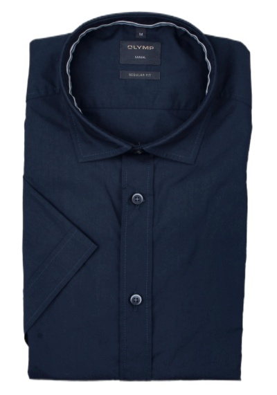 Produktbild für 'OLYMP Casual regular fit Hemd Halbarm New Kent Kragen Papertouch nachtblau'
