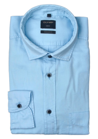 Produktbild für 'OLYMP Casual regular fit Hemd Langarm New Kent Kragen hellblau'