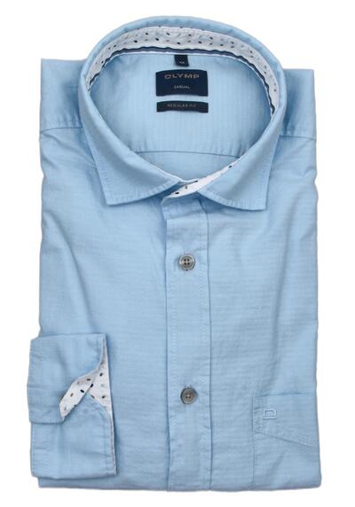 Produktbild für 'OLYMP Casual regular fit Hemd Langarm New Kent Kragen hellblau'
