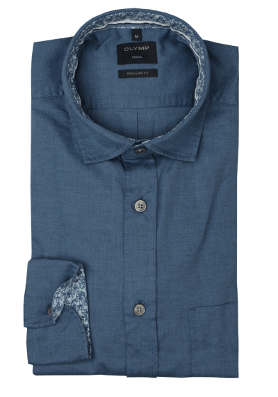 Produktbild für 'OLYMP Casual regular fit Hemd Langarm New Kent Kragen nachtblau'