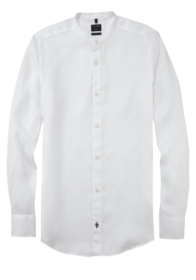 Produktbild für 'OLYMP Casual regular fit Hemd Langarm Stehkragen Leinen dunkelblau'