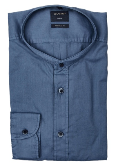 Produktbild für 'OLYMP Casual regular fit Hemd Langarm Stehkragen rauchblau'