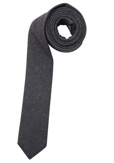 OLYMP Krawatte handgefertigt aus Baumwolle und Seide dunkelbraun