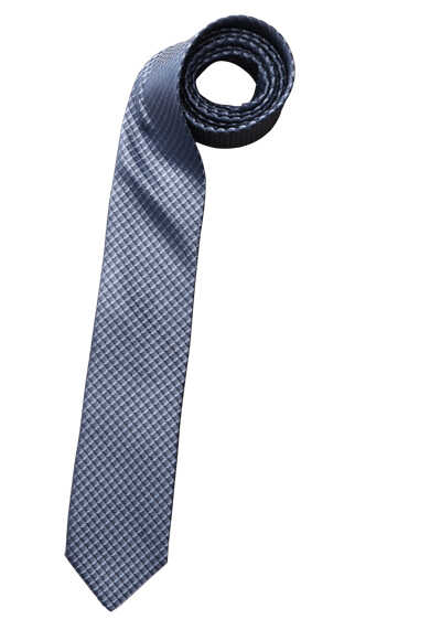 OLYMP Krawatte slim 6,5 cm breit aus reiner Seide Fleckabweisend Muster blau
