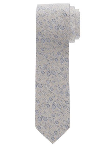 Produktbild für 'OLYMP Krawatte slim 6,5 cm breit aus reiner Seide Fleckabweisend Muster blau'