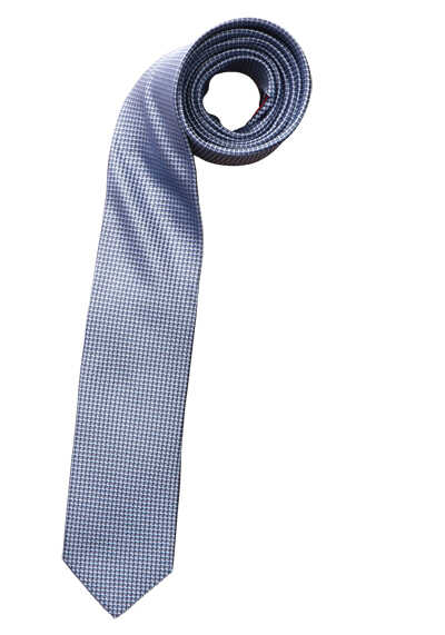 OLYMP Krawatte slim 6,5 cm breit aus reiner Seide Fleckabweisend Muster dunkelblau