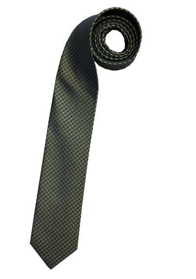 OLYMP Krawatte slim 6,5 cm breit aus reiner Seide Fleckabweisend Muster grün preisreduziert