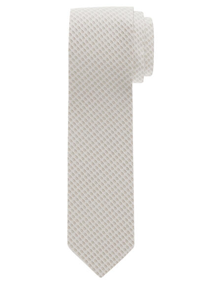 Produktbild für 'OLYMP Krawatte slim 6,5 cm breit aus reiner Seide Fleckabweisend Punkte braun'