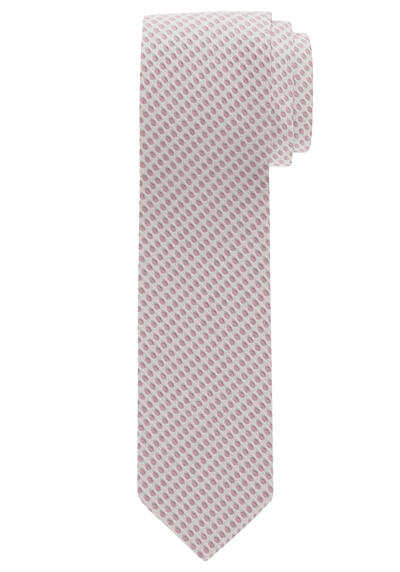 Produktbild für 'OLYMP Krawatte slim 6,5 cm breit aus reiner Seide Fleckabweisend Punkte rosa'