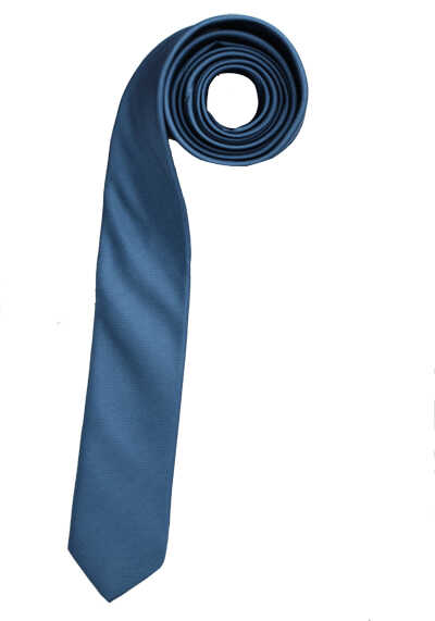 OLYMP Krawatte super slim 5 cm breit aus reiner Seide Fleckabweisend dunkelblau