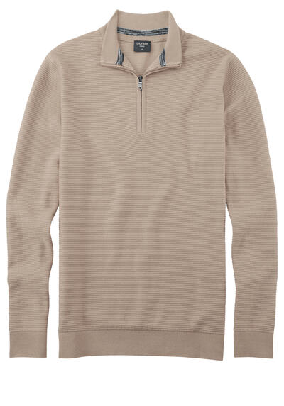 Produktbild für 'OLYMP Langarm Troyer Stehkragen Zipper beige'