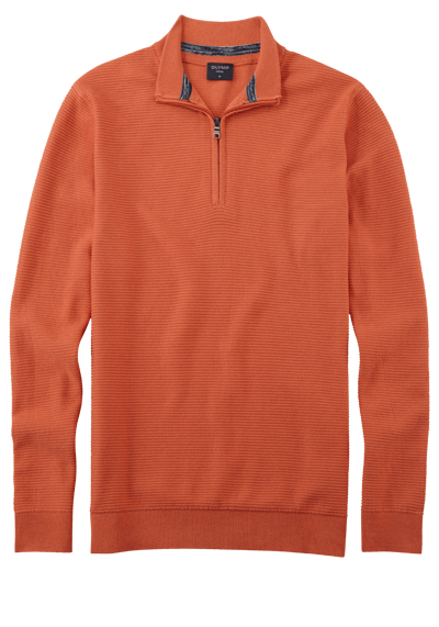 Produktbild für 'OLYMP Langarm Troyer Stehkragen Zipper orange'