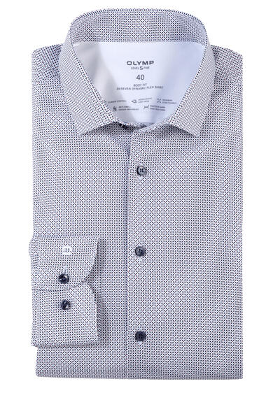 Produktbild für 'OLYMP Level Five 24/Seven body fit Hemd Langarm Muster rot'