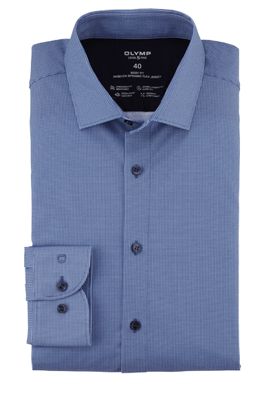 Produktbild für 'OLYMP Level Five 24/Seven body fit Hemd Langarm New Kent Kragen Muster blau'
