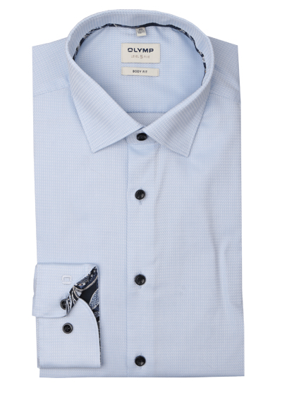 Produktbild für 'OLYMP Level Five 24/Seven body fit Hemd extra langer Arm Struktur hellblau'