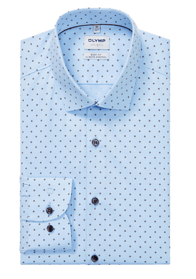 Produktbild f&uuml;r 'OLYMP Level Five 24/Seven body fit extra langer Arm New Kent Kragen Punkte blau'