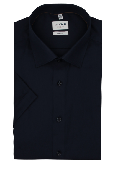 Produktbild f&uuml;r 'OLYMP Level Five body fit Hemd Halbarm New Kent Kragen Aircon navy'