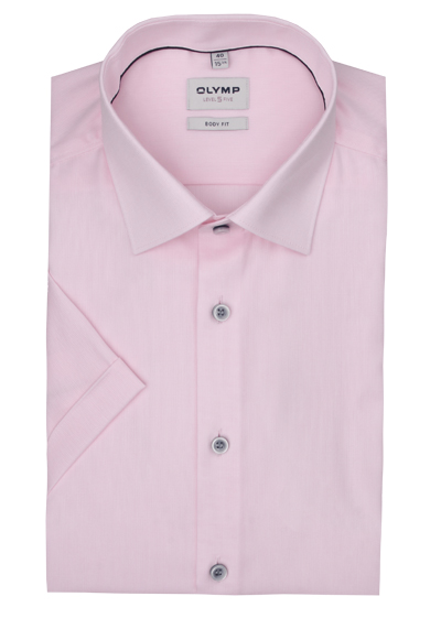 Produktbild f&uuml;r 'OLYMP Level Five body fit Hemd Halbarm New Kent Kragen Aircon rosa'