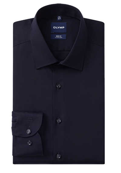 Produktbild f&uuml;r 'OLYMP Level Five body fit Hemd Langarm New Kent Kragen Cover Shirt nachtblau'