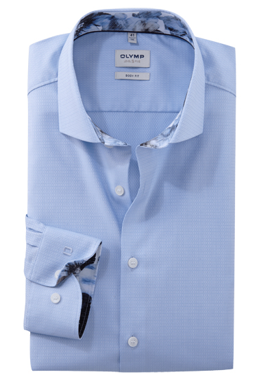 Produktbild für 'OLYMP Level Five body fit Hemd Langarm New Kent Kragen Faux hellblau'