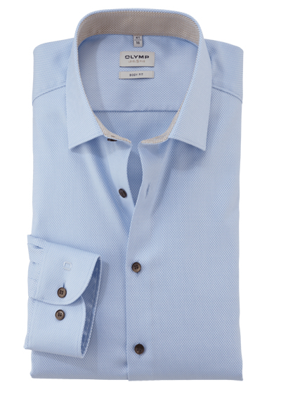 Produktbild für 'OLYMP Level Five body fit Hemd Langarm New Kent Kragen Faux hellblau'