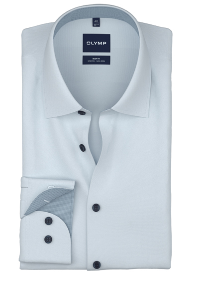 Produktbild f&uuml;r 'OLYMP Level Five body fit Hemd Langarm New Kent Kragen Popeline hellblau'