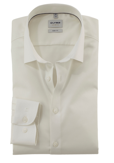 Produktbild für 'OLYMP Level Five body fit Hemd Langarm New Kent Kragen Satin beige'