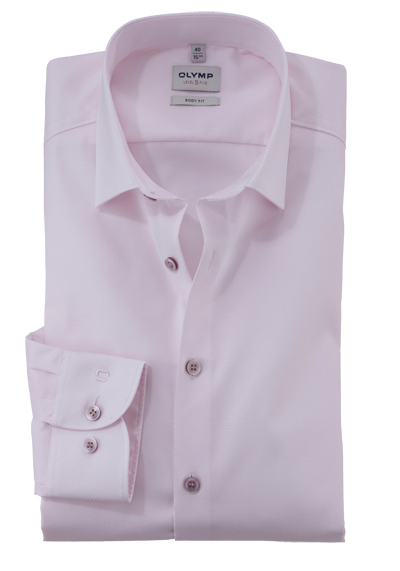 Produktbild für 'OLYMP Level Five body fit Hemd Langarm New Kent Kragen Struktur rosa'