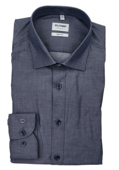 Produktbild für 'OLYMP Level Five body fit Hemd Langarm New Kent Kragen Twill navy'