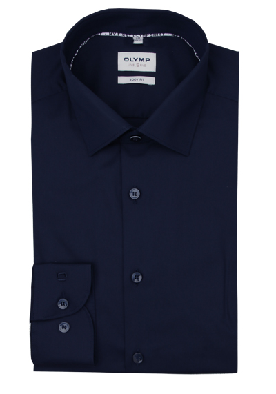 Produktbild für 'OLYMP Level Five body fit Hemd Langarm New Kent Kragen navy'