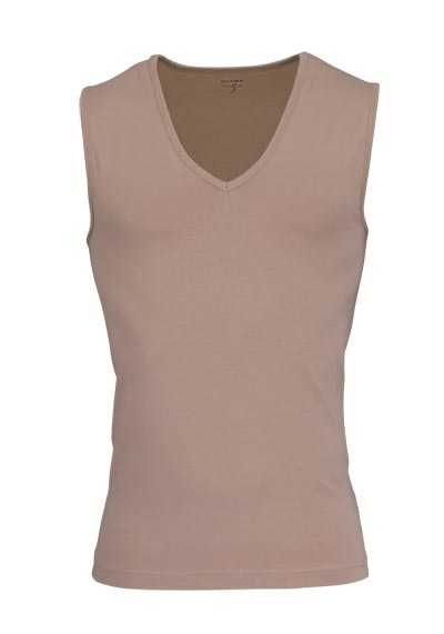 OLYMP Level Five body fit Unterzieh- T-Shirt tiefer V-Ausschnitt Stretch beige