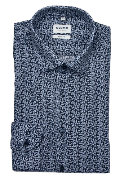 Produktbild für 'OLYMP Level Five body fit extra langer Arm New Kent Kragen Muster blau'
