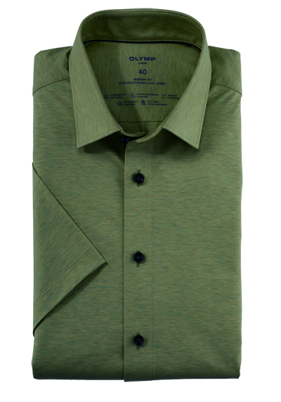 Produktbild für 'OLYMP Luxor 24/Seven modern fit Hemd Halbarm Jersey Stretch petrol'