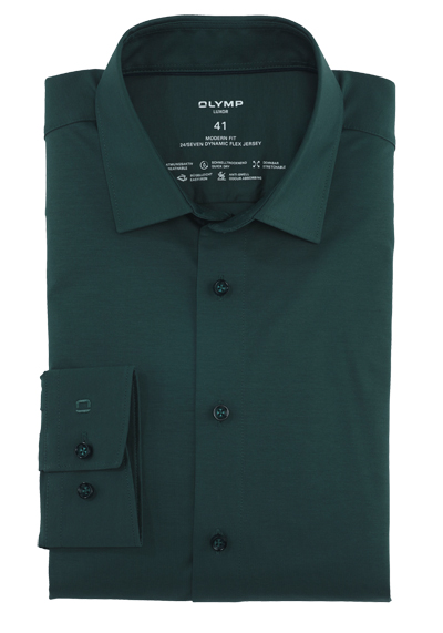 Produktbild für 'OLYMP Luxor 24/Seven modern fit Hemd Langarm Jersey Stretch grn'