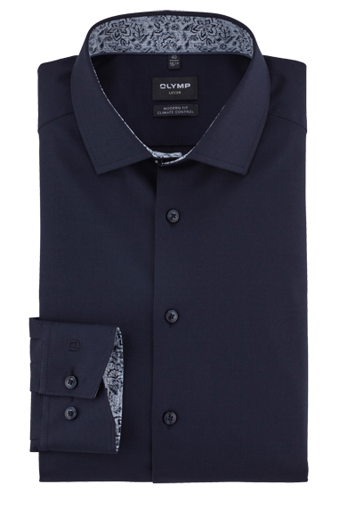 Produktbild für 'OLYMP Luxor 24/Seven modern fit Hemd Langarm New Kent Kragen Stretch nachtblau'