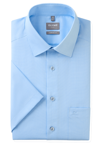 Produktbild für 'OLYMP Luxor comfort fit Hemd Halbarm New Kent Kragen Faux hellblau'