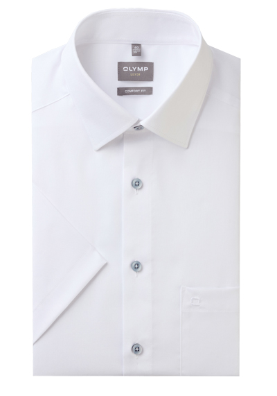 Produktbild für 'OLYMP Luxor comfort fit Hemd Halbarm New Kent Kragen Faux wei'