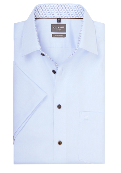 Produktbild f&uuml;r 'OLYMP Luxor comfort fit Hemd Halbarm New Kent Kragen hellblau'