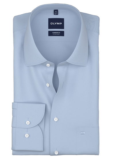 Produktbild f&uuml;r 'OLYMP Luxor comfort fit Hemd Langarm New Kent Kragen Cover Shirt hellblau'