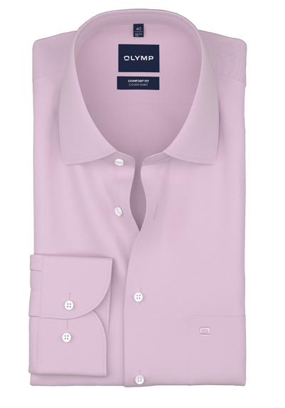Produktbild f&uuml;r 'OLYMP Luxor comfort fit Hemd Langarm New Kent Kragen Cover Shirt rosa'