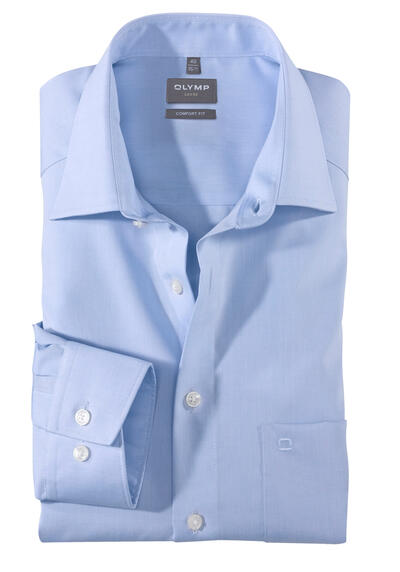 Produktbild f&uuml;r 'OLYMP Luxor comfort fit Hemd extra langer Arm New Kent Kragen Chambray hellblau'