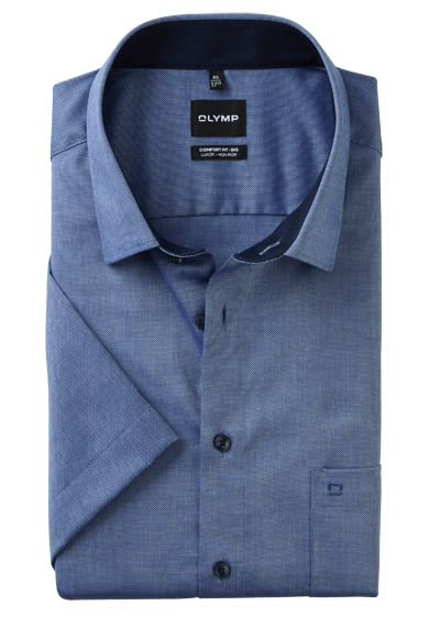 Produktbild für 'OLYMP Luxor comfort fit big Hemd Halbarm New Kent Kragen Natte rauchblau'