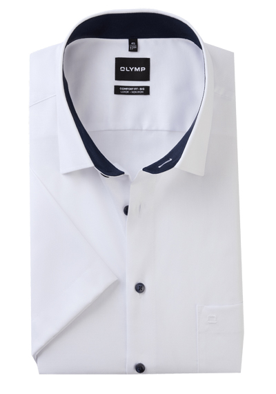 Produktbild für 'OLYMP Luxor comfort fit big Hemd Halbarm New Kent Kragen Natte wei'