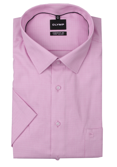 Produktbild für 'OLYMP Luxor comfort fit big Hemd Halbarm New Kent Kragen Struktur rosa'