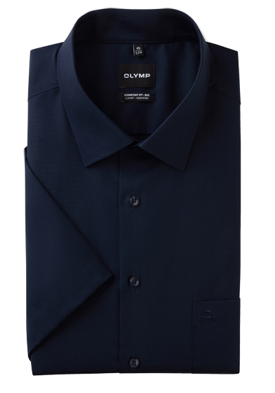 Produktbild für 'OLYMP Luxor comfort fit big Hemd Halbarm New Kent Kragen nachtblau'