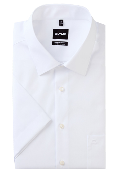 Produktbild f&uuml;r 'OLYMP Luxor comfort fit big Hemd Halbarm New Kent Kragen wei�'
