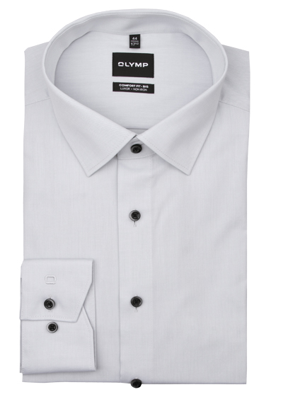 Produktbild f&uuml;r 'OLYMP Luxor comfort fit big Hemd Langarm New Kent Kragen Feintwill hellgrau'