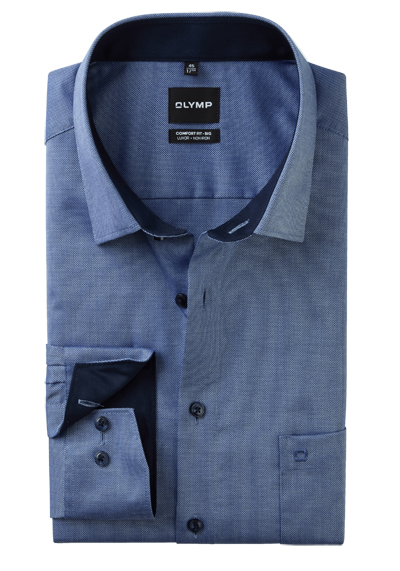 Produktbild für 'OLYMP Luxor comfort fit big Hemd Langarm New Kent Kragen Natte rauchblau'