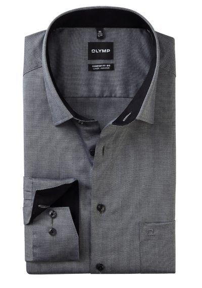 Produktbild für 'OLYMP Luxor comfort fit big Hemd Langarm New Kent Kragen Natte schwarz'